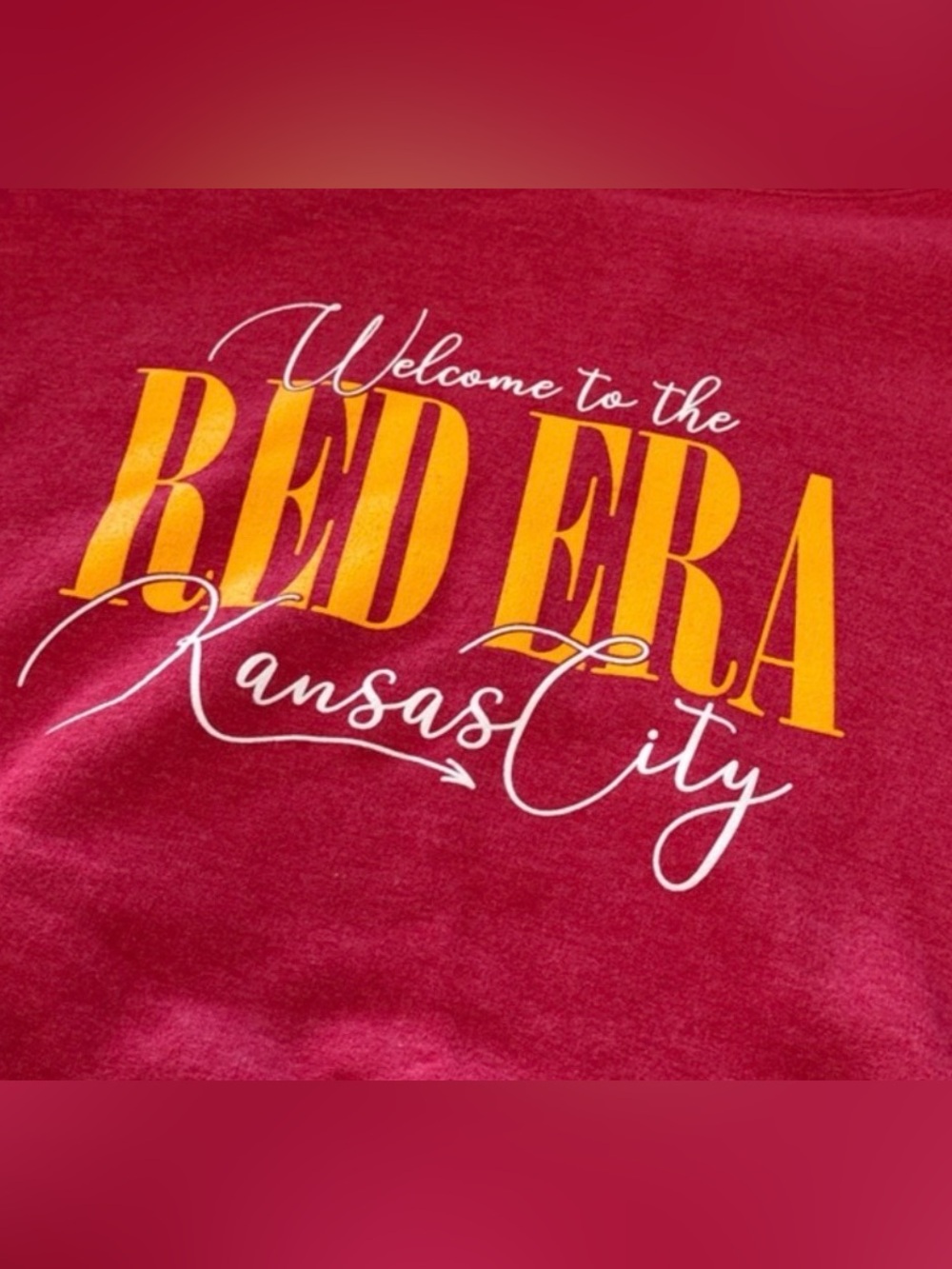 Red Era Kansas City Graphic Hoodie Sweatshirt XXL Red Pullover Kangaroo Pocket - Picture 3 of 4